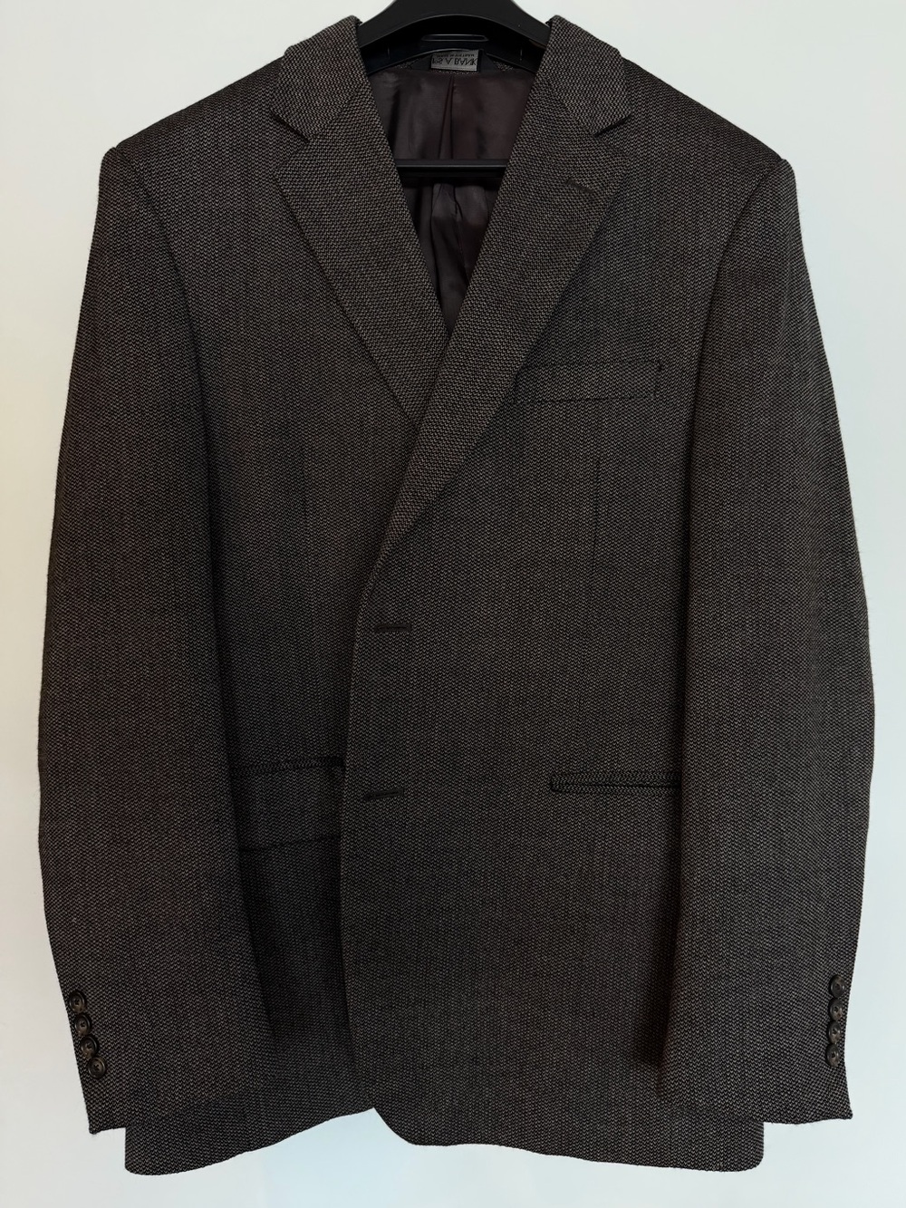 EUC Jos. A. Bank 100% Wool Dark Brown Barleycorn Tweed Blazer - Size 43R